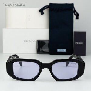BRAND NEW Prada PR17WS 16K40J Black Violet Rectangle Unisex Sunglasses
